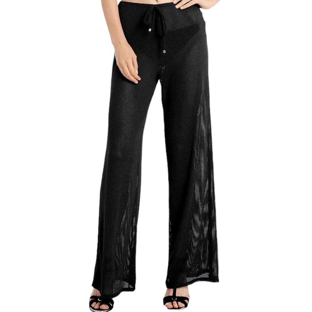 Jordan Taylor Fishnet Wide Leg Mesh Black‎ Swimsuit Coverup Pants